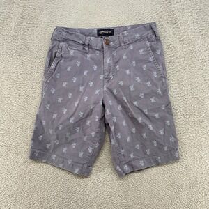 American Eagle Chino Shorts Mens 26 Pineapple Print Gray Pockets Next Level Flex